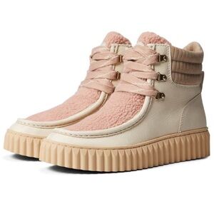 Sam Edelman Reve Fay Leather Faux Fur‎ Bootie Shoes in Ivory/Butter Size 7